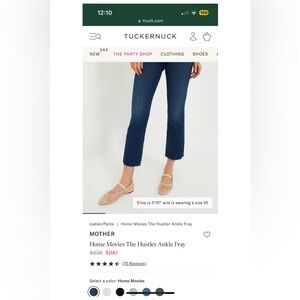 MOTHER The Hustler Ankle Fray Jeans in Home Movies/Dark Wash - like new Size 28